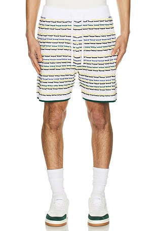 Casablanca Tuck Stitch Shorts in White