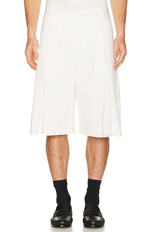 Casablanca Pleated Baggy Shorts in Cream