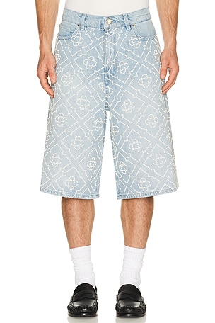 Casablanca Pearl Denim Shorts in Blue