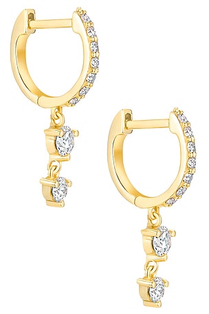 Carbon & Hyde Stardust Drop Huggies Earring in Metallic Gold