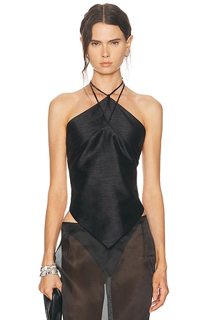 CHAN LUU Halter Top in Black