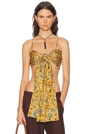 CHAN LUU Top in Metallic Gold