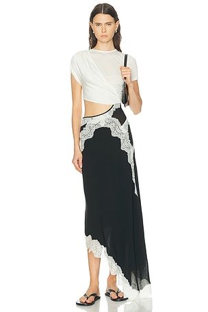 Christopher Esber Verve Twisted Tee Dress in White,Black