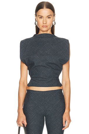 Christopher Esber Banyan Bias Top in Grey