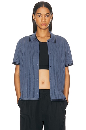 Carhartt WIP Short Sleeve Ramsey Knit Shirt in Slate