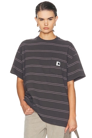 Carhartt WIP Short Sleeve Bert Pocket T-Shirt in Charcoal