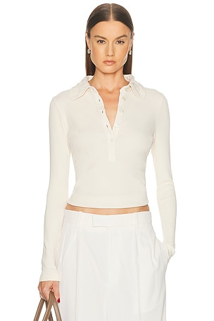 Citizens of Humanity Brea 60's Polo Shirt in Cream