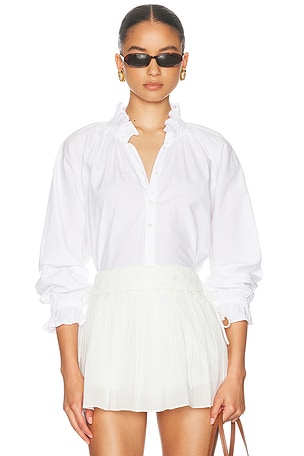 Citizens of Humanity Loretta Ruffle Top in White