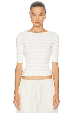 Citizens of Humanity Boatneck Slim Tee in Cream