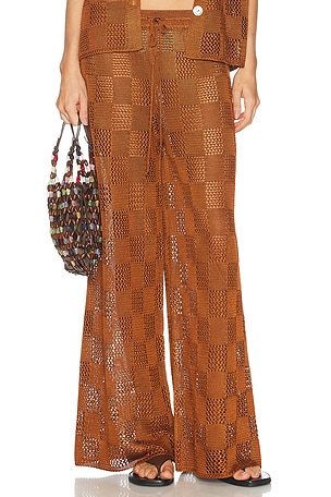 Calle Del Mar Checkers Pant in Brown