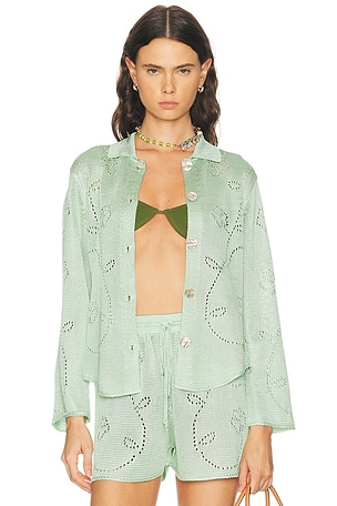 Calle Del Mar Ivy Long Sleeve Shirt in Green