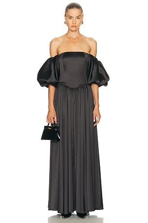 CAROLINE CONSTAS Christina Gown in Black