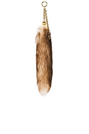 Chloe Shearling Fur Keychain in Brown