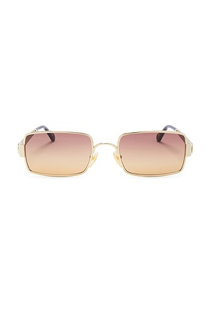 Chloe Holly Rectangular Sunglasses in Metallic Gold
