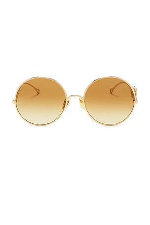 Chloe Iconic Round Sunglasses in Metallic Gold
