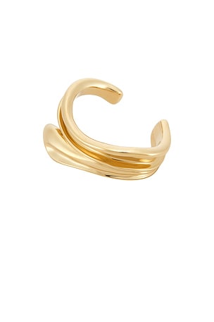 Chloe Double Layer Cuff Bracelet in Metallic Gold