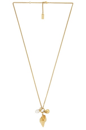 Chloe Shell Necklace in Metallic Gold