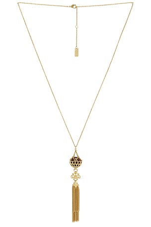 Chloe Long Tassel Necklace in Metallic Gold