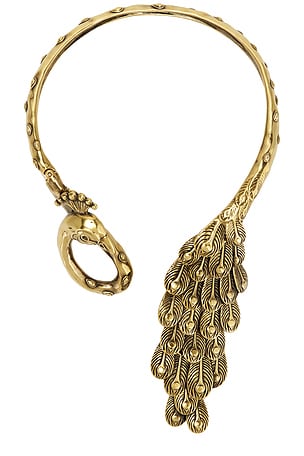 Chloe Cuff Necklace in Metallic Gold