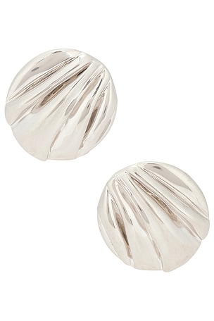 Chloe Stud Earrings in Metallic Silver
