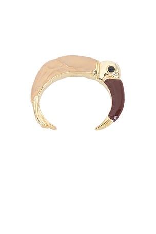 Chloe Tropical Cuff Bracelet in Pink,Metallic Gold