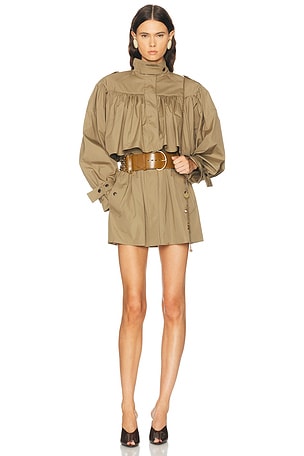 Chloe Utility Trench Coat in Olive