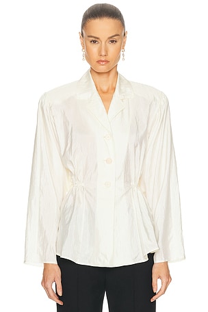 Chloe Light Weight Taffeta Top in White