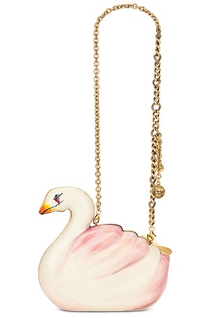 Chloe Tropicus Swan Shoulder Bag in Ivory,Pink