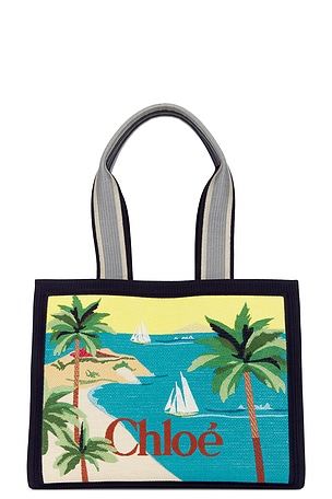 Chloe Soliel Beach Landscape Tote Bag in Blue