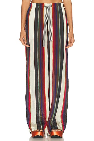 Christopher John Rogers Morris Stripe Relaxed Pant in Red