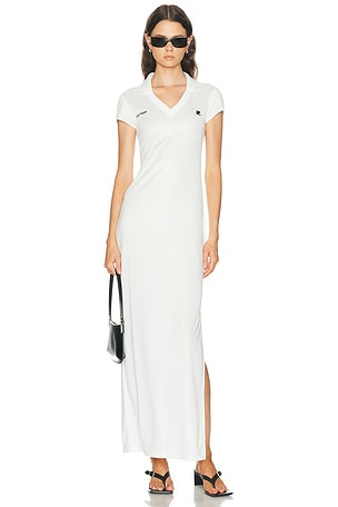 Courreges Sports Polo Long Dress in White
