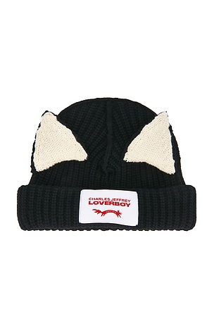 Charles Jeffrey LOVERBOY Chunky Ears Beanie in Black
