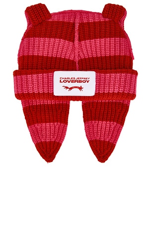 Charles Jeffrey LOVERBOY Chunky Rabbit Beanie in Red