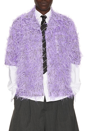 Charles Jeffrey LOVERBOY Shaggy Hawaiian Shirt in Lavender
