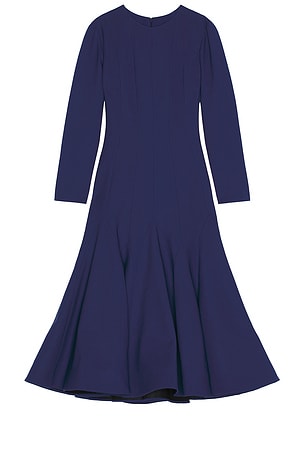 Carolina Herrera Long Sleeve Midi Dress in Navy