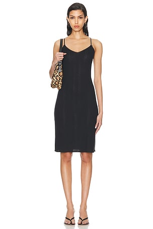 Cou Cou Intimates The Midi Slip Dress in Black