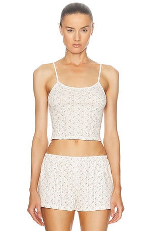 Cou Cou Intimates The Picot Tank Top in Cream