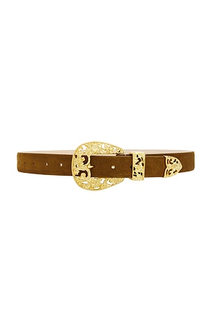 DEHANCHE Versaille Suede Belt in Brown