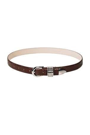 DEHANCHE Hollyhock Embossed Belt in Chocolate