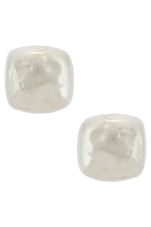 DEHANCHE Tetra Large Earrings in Metallic Silver