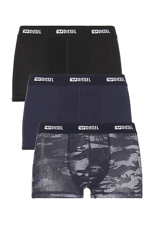 Diesel 3-Pack Boxer Briefs Plain And Camo in Blue