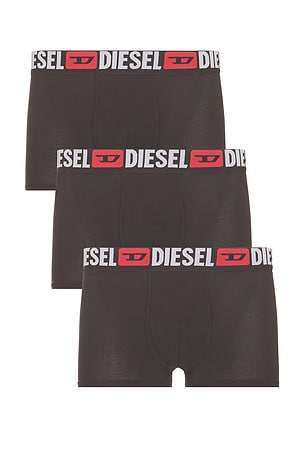 Diesel Three-pack Of All Over Logo Waist Boxers in Black
