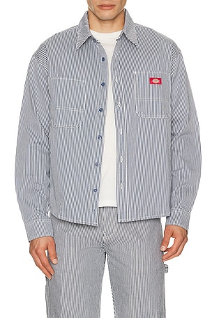 Dickies Hickory Long Sleeve Work Shirt in Slate