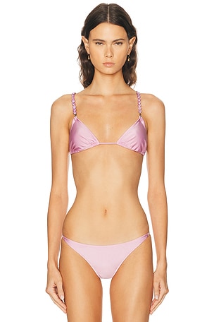 DOLLA for FWRD Dolores Classic Vienna Straps Bikini Top in Pink