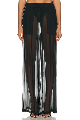 Dolce & Gabbana Sheer Wide Leg Pant in Black