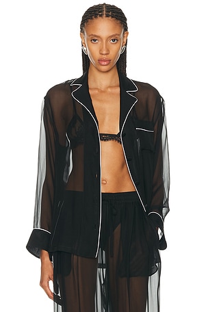 Dolce & Gabbana Sheer Button Up Top in Black