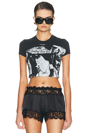 Dolce & Gabbana Jersey Graphic T-Shirt in Black