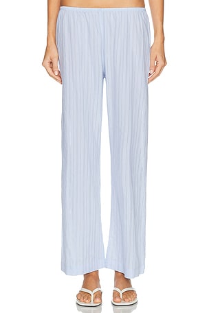 DONNI. The Eyelet Pop Simple Crop Pant in Baby Blue