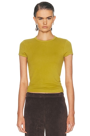 DONNI. The Baby Rib Baby Tee in Olive