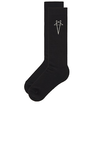DRKSHDW by Rick Owens Pentagram Knee High Socks in Black